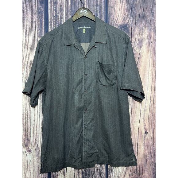 Tommy Bahama Shirt Men’s Short Sleeve Solid Brown 100% Silk Size Large - Picture 2 of 7